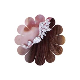 Iaceble Vintage Crystal Wings Ear Climber Earrings Sparkly Cluster Ear Crawler Earrings Angel Wing Ear Clip Earrings Silver Cz Feather Ear Cuff Earrings No Piercing Earrings Jewelry for Women