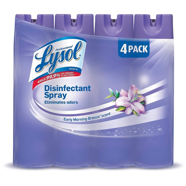 Lysol Disinfectant Spray, Early Morning Breeze, 19 Ounce (Pack of 4)