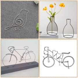 4PCS 18 Gauge Aluminum Wire for Jewelry, Craft, 10-Meter per Roll Craft Wire Black Silvery Bendable Metal Wire for Sculpting/Modelling/Bonsai Training 1mm Dia 18-Gauge