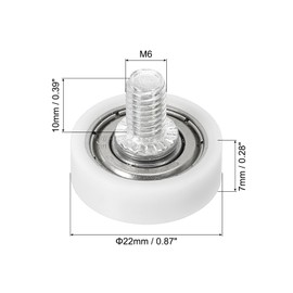 PATIKIL 22 mm Drawer Castors, Pack of 4 Plastic Drawer Rollers, Replacement Wheels with Ball Bearings, Small Roller