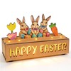 Happy Easter Decorations with LED Lights, Wooden Easter Decor Gifts