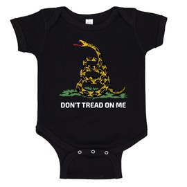 Ink Trendz® Don't Tread On Me Gadsden Serpent Baby One-Piece Bodysuit Romper Black