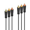 Hama 1.5m 3 RCA Male to 3 RCA Male Gold