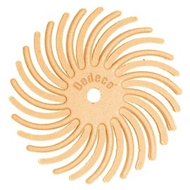 Dedeco Sunburst Radial Bristle Discs - 7/8" (22mm) Dia, TC Bristle, 1/16" (1mm) Arbor - Precision Cleaning Buffer Polisher Rotary Tool Accessories, Extra Fine 6 Grit, Aluminum Oxide - 12 Pack