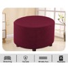 VIENLOVE Round Ottoman Slipcover Polyester Blend Footstool Protector Covers Stretch