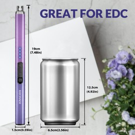 RAYONNER Candle Lighter Electric Lighter USB Lighter with Safety Switch Rechargeable Flameless Plasma (1 Pack - Pink/Purple Gradient)