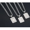XIRUVE Length Adjustable Stainless Steel Initial Letter A-Z Rectangle Pendant