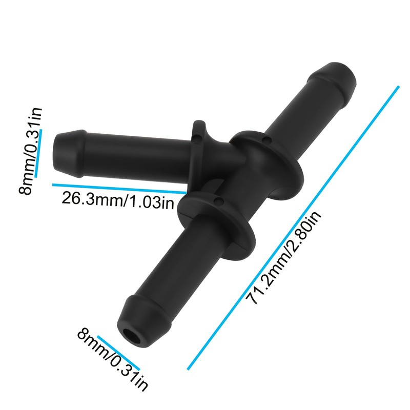 OTOTEC 8mm Coolant 3 Way Connector 1K0121087B Compatible with VW