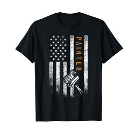 Painter American Flag Design Painting Women Men T-Shirt