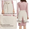 Cityelf Cotton Linen Bistro Half Apron with 2 Large Pockets
