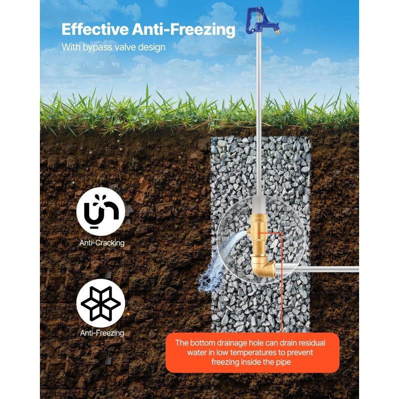 Frost Proof Bibcock Faucet 48 Inch Bury Depth 3/4 In