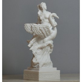 Aphrodite & Swan Greek Goddess Venus Statue Alabaster Sculpture 16 cm