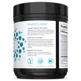 Smarter Nutrition Marine Collagen - Type 1 & 3 Peptides with Herbal Antioxidants for Skin and Hair Health - Vitamin E & C, Green Tea, Berry Powder, Quercetin - (20 Servings (Pack of 1))