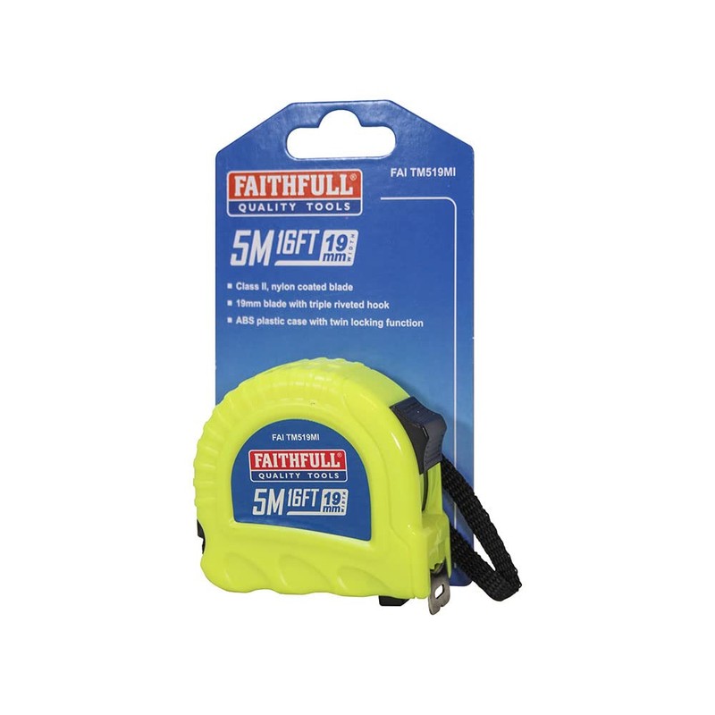 Faithfull FAITM519MI Twin Lock Tape Measure – 5M/16ft