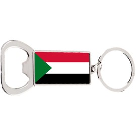 Sudan Rectangle Bottle Opener Metal Keyring and Velvet Gift Bag