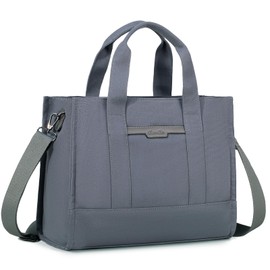 Chase Chic Canvas Tote Bag with Zipper for Women - Multi Pocket Shoulder Crossbody Bag with Compartments - Large Capacity Casual Versatile Handbag Suitable for Work Travel (Grey)