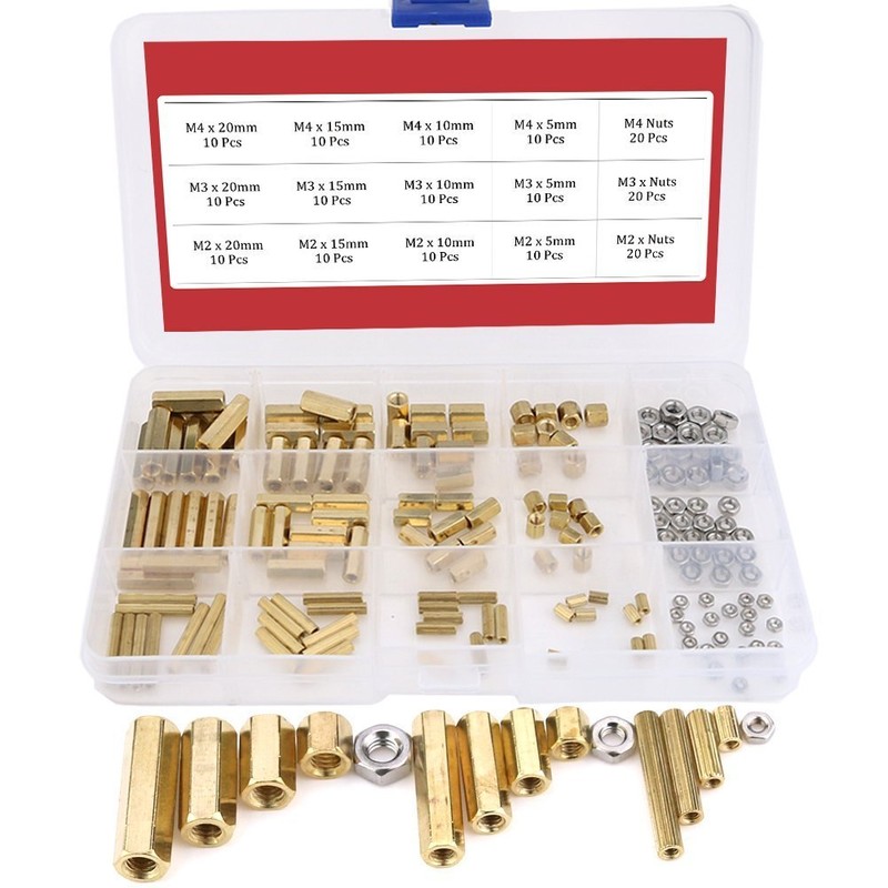 Hilitchi 360pcs M2 M3 M4 Male Female Brass Spacer Standoff
