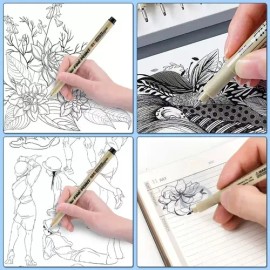 Kit de Plumones Fineliner Superaimi de 12 Piezas para Lettering, Manga y Dibujo