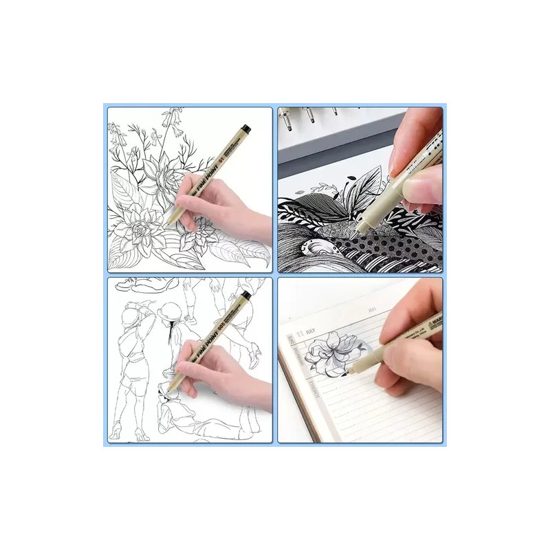 Kit de Plumones Fineliner Superaimi de 12 Piezas para Lettering,