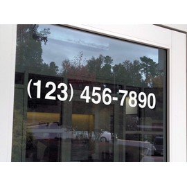 White - 2-Pack Phone Number Vinyl Numbers - 1" Tall - Storefront Business Window Vehicle - Die Cut Decal Sticker