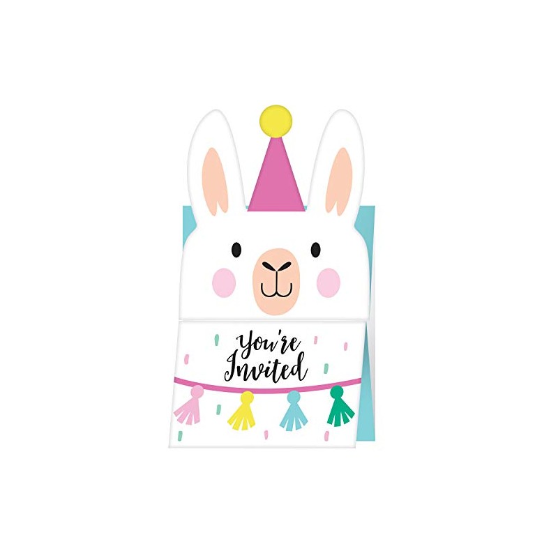 Creative Converting Llama Party Invitations, 8 ct