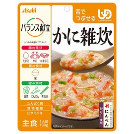 Wakodo Balance Menu Crab Porridge 3.5 oz (100 g) x 6 Packs (Crush with Tongue)