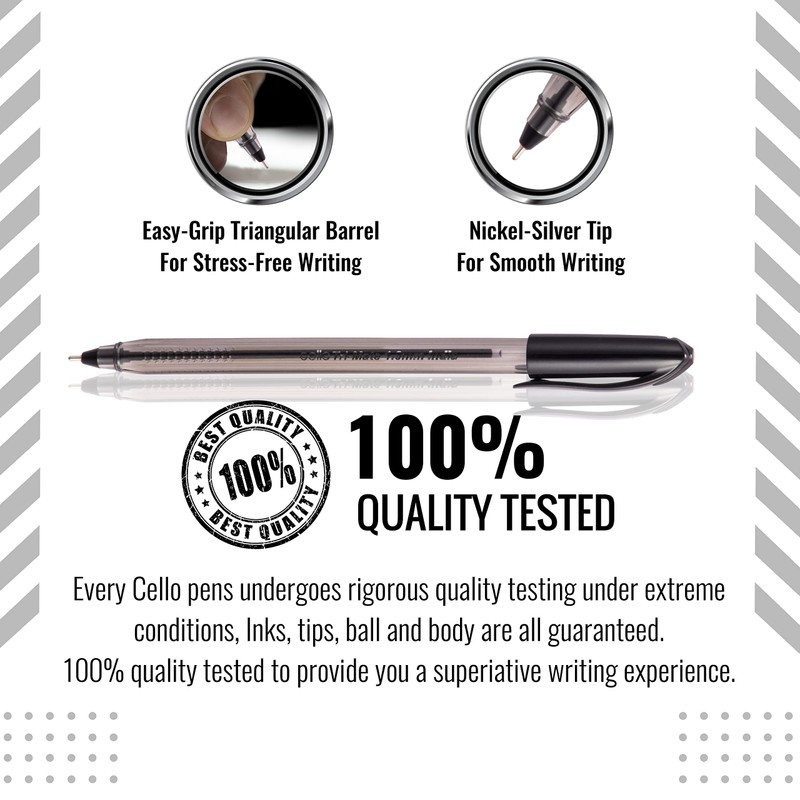 Cello Ballpoint Pens, Tri-Mate Medium Point Biros Multipack Pens |