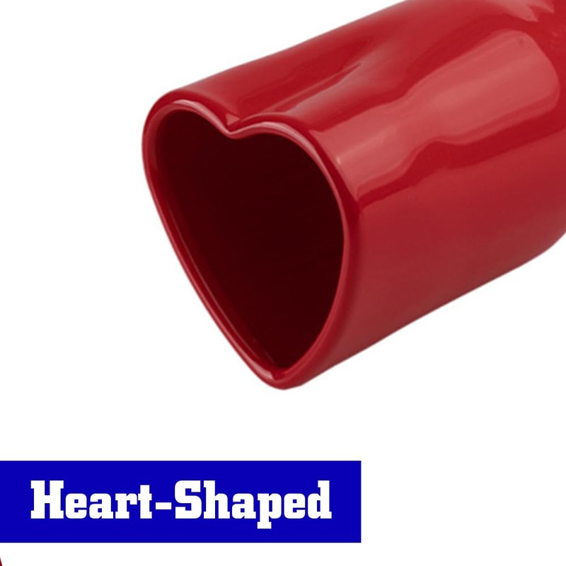 Sakali 63mm Heart-Shaped Tail Pipe Car Stainless Steel Exhaust Muffler