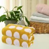 sourcing map 2 Pcs Bathroom Hand Towels Yellow Soft Absorbent