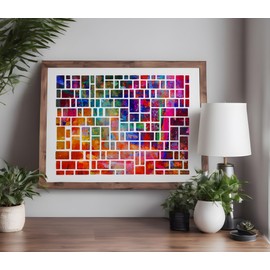 Square brick stone rectangle pattern Stencil Template Reusable for Painting on Walls, Wood, Arts and Crafts (589) - 8.5 x 11 Inches