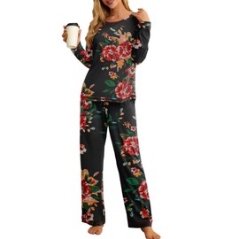 PrinStory Two Piece Sets for Women Women's Fluffy Pj Set Woman Comforable Pajama Set Soft Matching Pajama Soma M