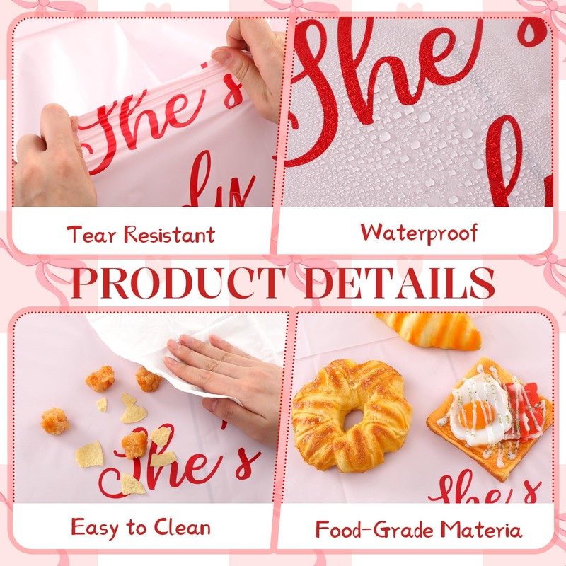 Sieral 4 Pcs She's Ready to Pop Baby Shower Decorations
