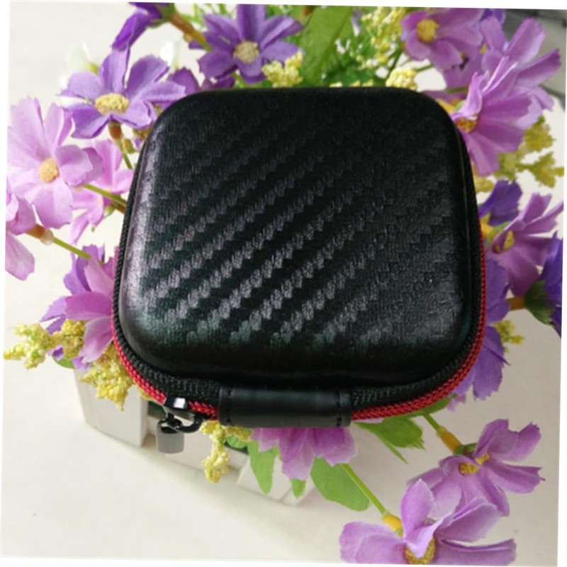 MERRYHAPY Shockproof Square Earphone Case Zipper Lightweight Earbuds Protective Case