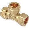 TC Compression Brass Equal Tee 15mm for Copper Pipe Connector
