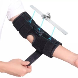 Cubital 큐비탈 터널 증후군 팔꿈치 보호대 척골 신경 포획 부목 야간 수면 및 주간 작업을 위한 고정 장치 4 각도 [Gray] Cubital Tunnel Syndrome Elbow Brace Ulnar Nerve Compression Splint Night Sleep and Day Work Stabilizer 4 Angles [Gray]