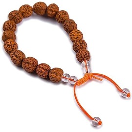 JSMA CARE 5 Mukhi Rudraksha Bracelet Suitable For Yoga, Meditation 5 Face Nepali Rudraksh Natural Healing Mala Wrist Band Bead Adjustable Bracelet Daily Fashion Wear Men & Women (approx.5 to 6 Mm),
