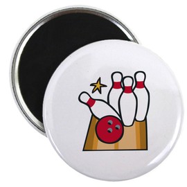 CafePress Bowling Ball Pins Magnets 2.25" Magnet (100 pack)