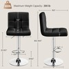 Yaheetech Bar Stools Set of 2, Adjustable PU Leather Swivel