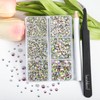 Beadsland 4300pcs Flatback Rhinestones,AB Crystal Rhinestones Nail Gems Round Crystal