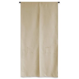 PONY DANCE Noren, Stylish, Thermal Insulation, Blocks Drafts, Improves Cooling/Heating Efficiency, Blackout Curtain, Beige, 1 Noren, Width 28.3 x 66.9 inches (72 x 170 cm)