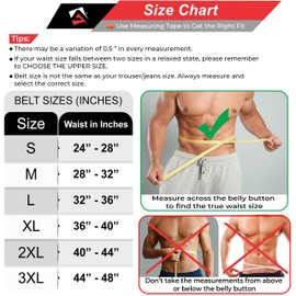 AQF Weight Lifting Belt for Men Gym Fitness, 6" Padded Lumbar Back Support, 7mm Thick Leather Training Belt with 11 Adjustable Holes, Ideal for Powerlifting, Bodybuilding