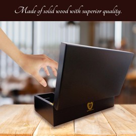 BJOYFUL&LOVED BJL Tea Bag Organizer, Wooden Tea Box with 8 Compartments, Large Capacity Tea Holder for Storage, Decorative Vintage Handmade Tea Container, Cherry Color, without Window Lid