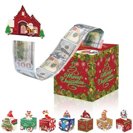 Christmas Pull Surprise Money Gift Box for Kids/Adult Presents - Funny Pull Cash from Money Case Novelty Festival Cash Drawer