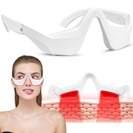 Eye Massager, Under Eye Red Light Therapy Glasses, Lightweight Eye Massager, Multifunctional Eye Massager for Reduction, Swelling and Wrinkles (B)