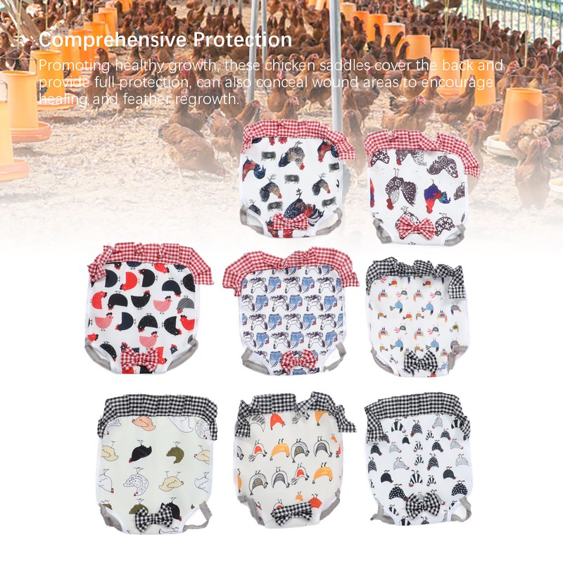 8 Pcs Chicken Saddle for Hens Wing Back Protector Elastic