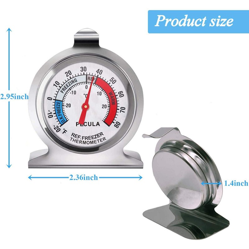 4PACK Refrigerator Thermometer -30-30 deg C/-20-80 deg F, Classic Fridge
