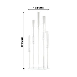 Balsa Circle 47 in Clear 7 Arm Crystal Glass Candelabra Taper Candle Holder Wedding Party Events Receptions Home Decorations Supplies