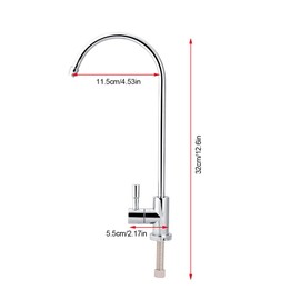 Duokon Kitchen Sink Faucet Tap 1/4'' Stainless Steel 360° Kitchen Sink Faucet Tap, Chrome Reverse Osmosis RO Drinking Water Filter