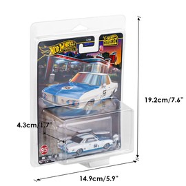 32 Pack Clear Clamshell Protector Case Compatible with Hot Wheels Premium, 0.6mm Thick PET Vehicle Blister Pack Cover Cases for Storage and Display (32)