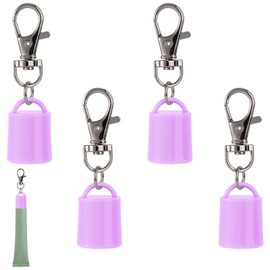 4pcs Lip Balm Keychain Caps for Summer Fridays 0.5 oz, Creative Lipgloss Holder Keychains Practical Portable Lip Gloss Replacement Caps (Purple)